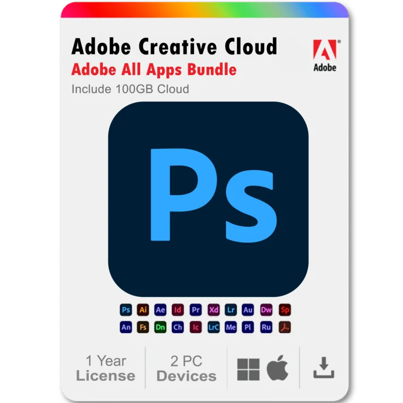 Photoshop 2025 1 Year Subscription All Adobe Creative Cloud Apps Bundle